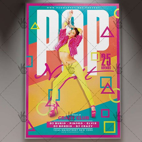 Pop night - Premium flyer psd template