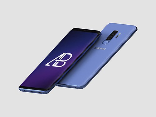 Floating Samsung Galaxy S9 Plus PSD Mockup