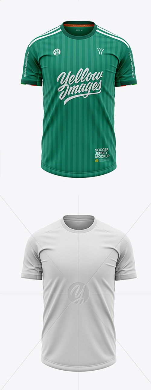 Mens Soccer Crew Neck Jersey Mockup - Front View