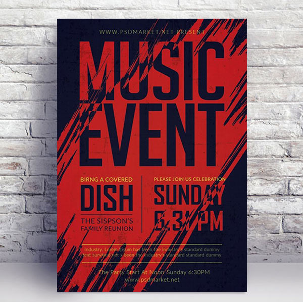 Music event - Premium flyer psd template