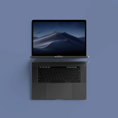 Modern Top View MacBook Pro PSD Mockup