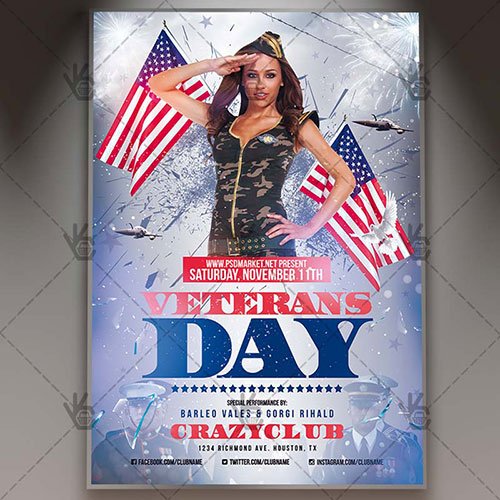 Veterans day - Premium flyer psd template