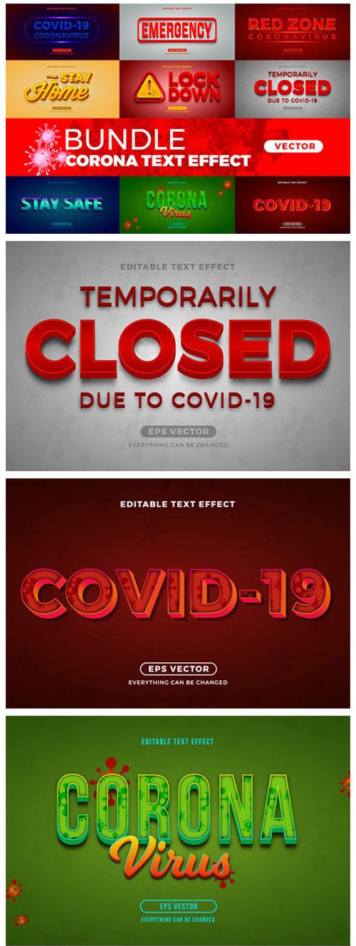 Bundle Corona Editable Font Effect Text 4067688
