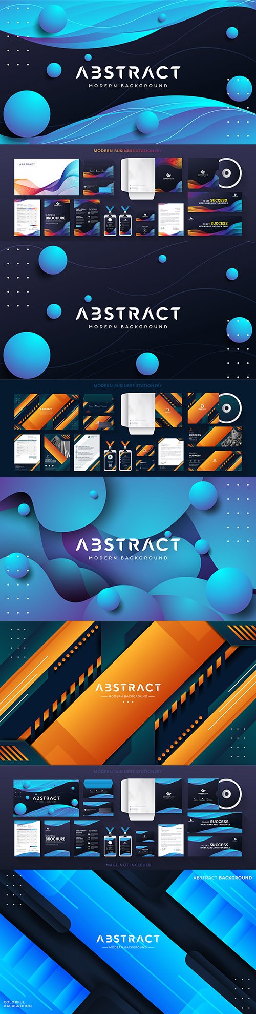 Modern business brand style stationery and gradient background