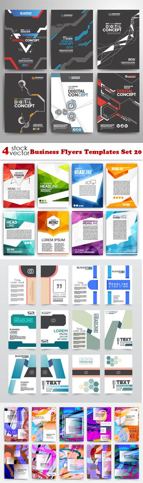 Vectors - Business Flyers Templates Set 20