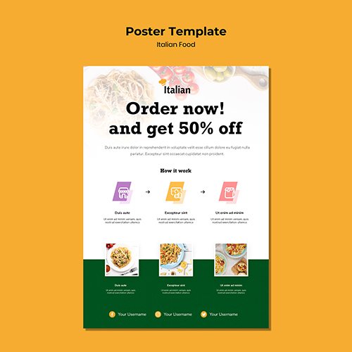 Italian food poster template