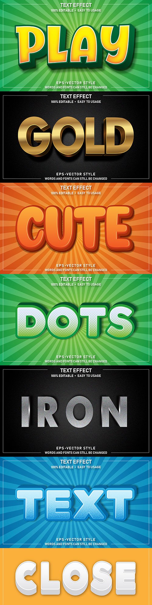 Editable font effect text collection illustration design 93