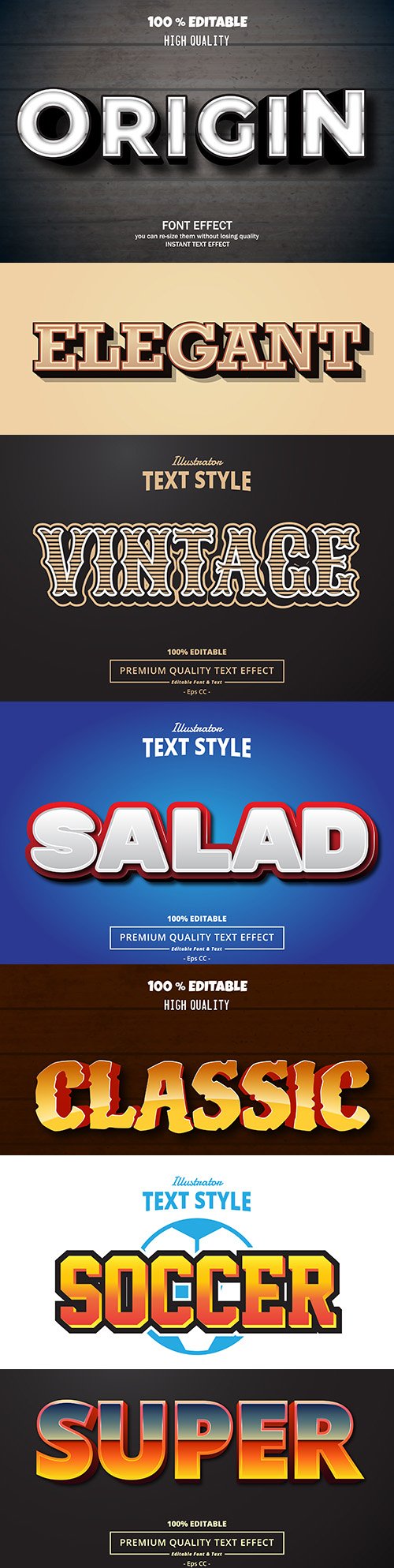 Editable font effect text collection illustration design 95