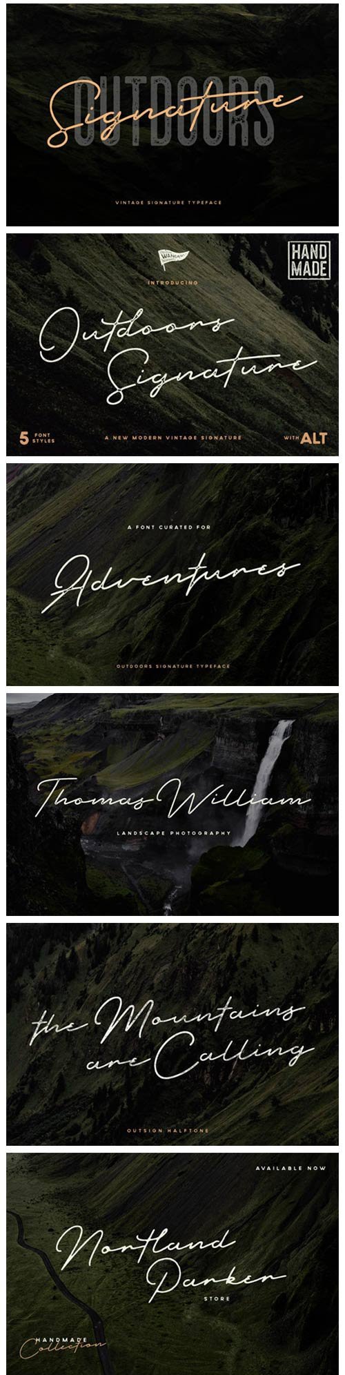 Outdoors Signature Font