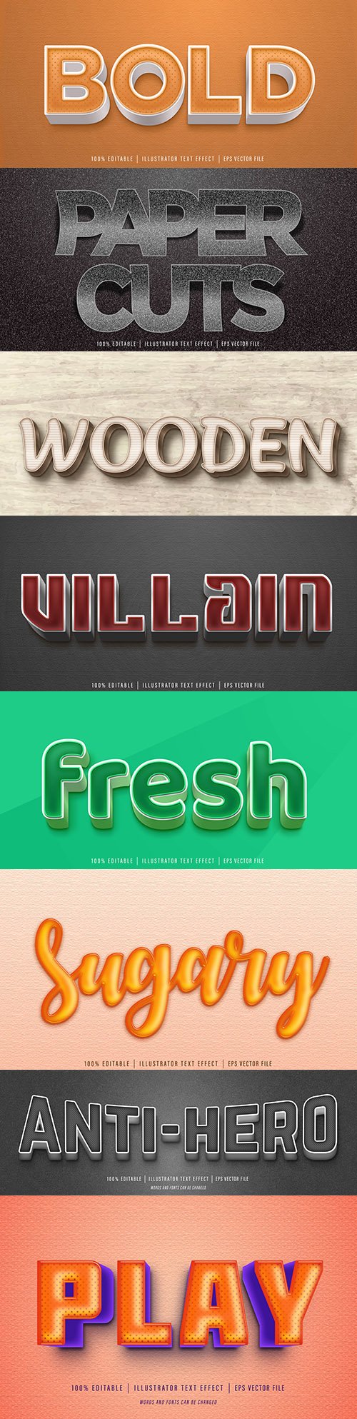 Editable font effect text collection illustration design 94
