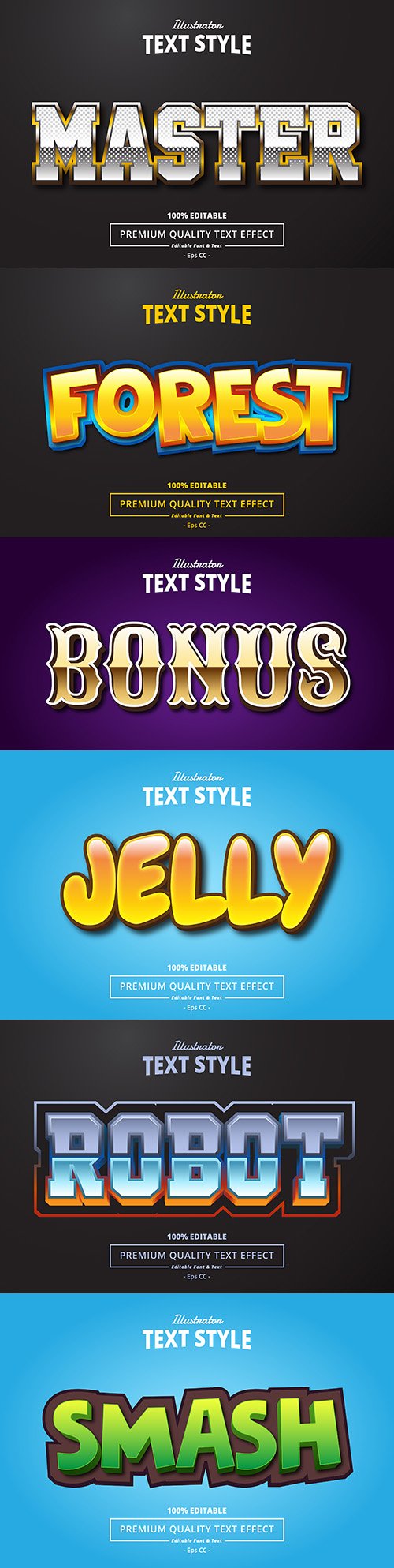 Editable font effect text collection illustration design 92
