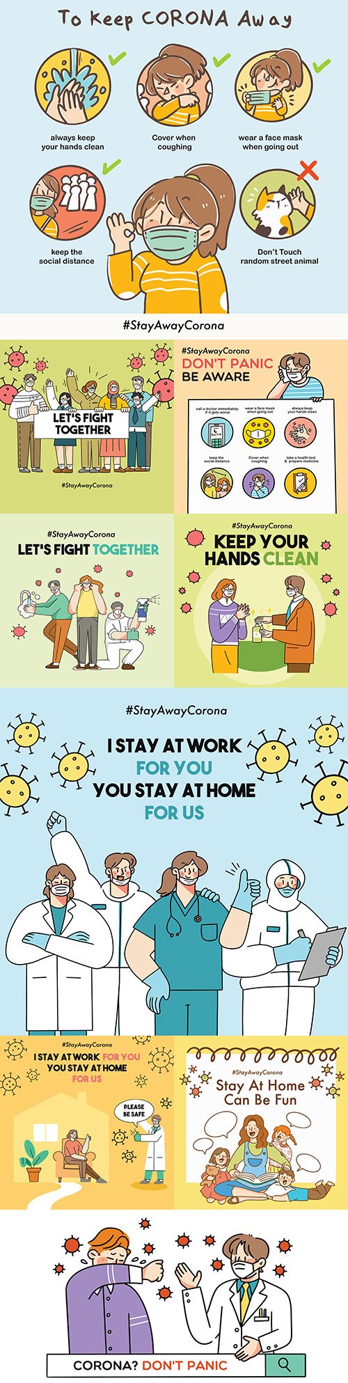 Stay home for safety and let 's fight coronavirus together