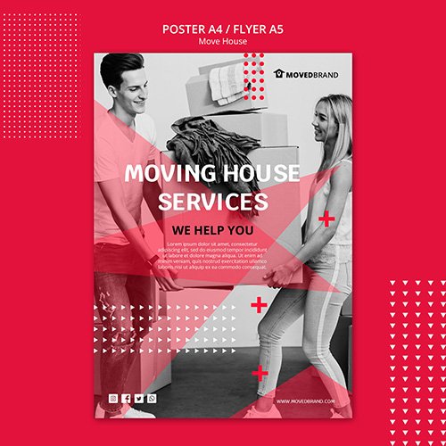 Poster with move house theme PSD