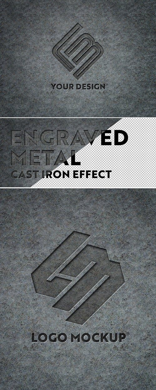 Engraved Logo on Metal Plate Mockup 341752274