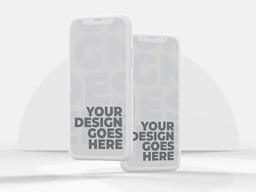 Front View White Clay Smartphone Mockup 346930733