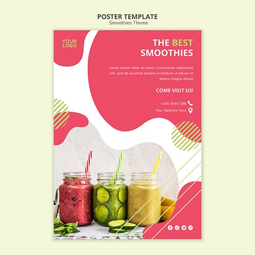 Smoothies theme poster template