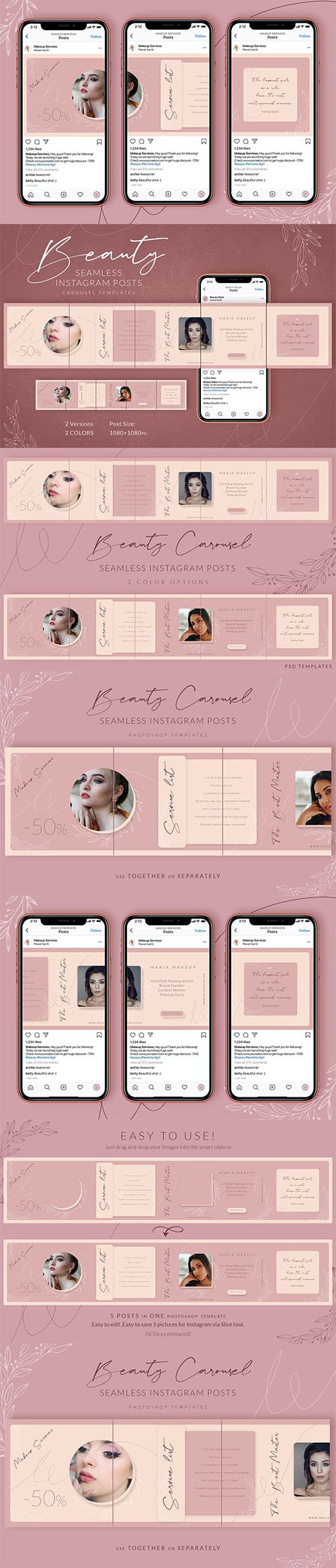 Beauty Instagram Carousel Posts