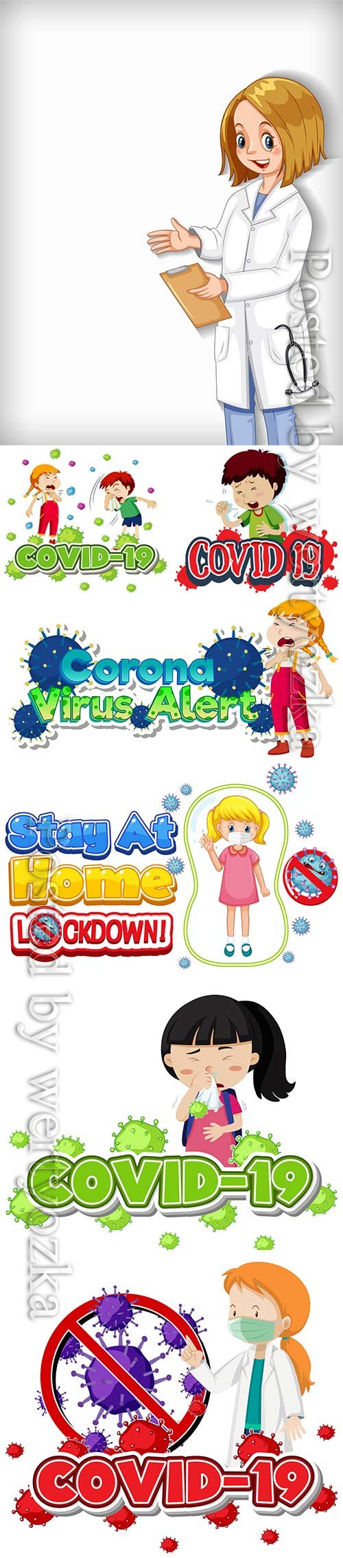 Coronavirus, medicine and people concept vector # 9