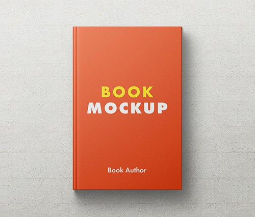 Hardcover Book Mockup Top View on Concrete 334504908