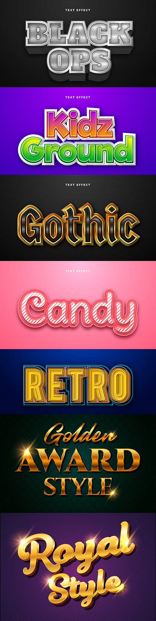 Editable font effect text collection illustration design 97