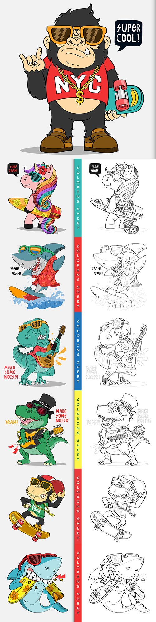 Funny cartoon characters for painting children 's illustrations