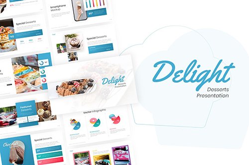 Delight - Dessert & Cake PowerPoint, Keynote Template