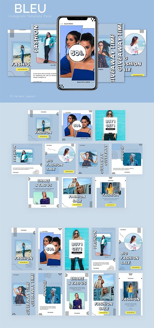 Bleu - Instagram Template Pack