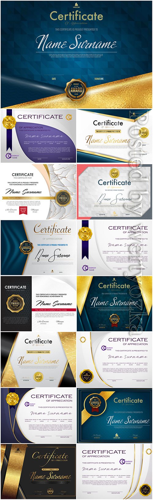 Certificates templates design vector