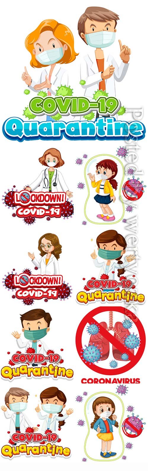 Coronavirus, medicine and people concept vector # 7