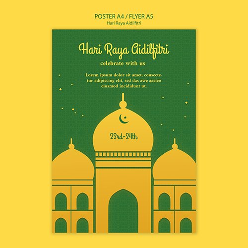 Hari raya aidilfitri poster psd template