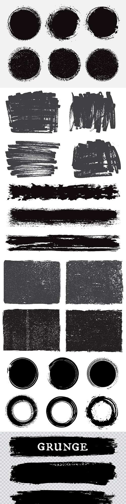 Grunge textured black scratches collection elements 3