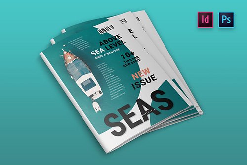Sea Adventure Magazine Cover Indesign Template