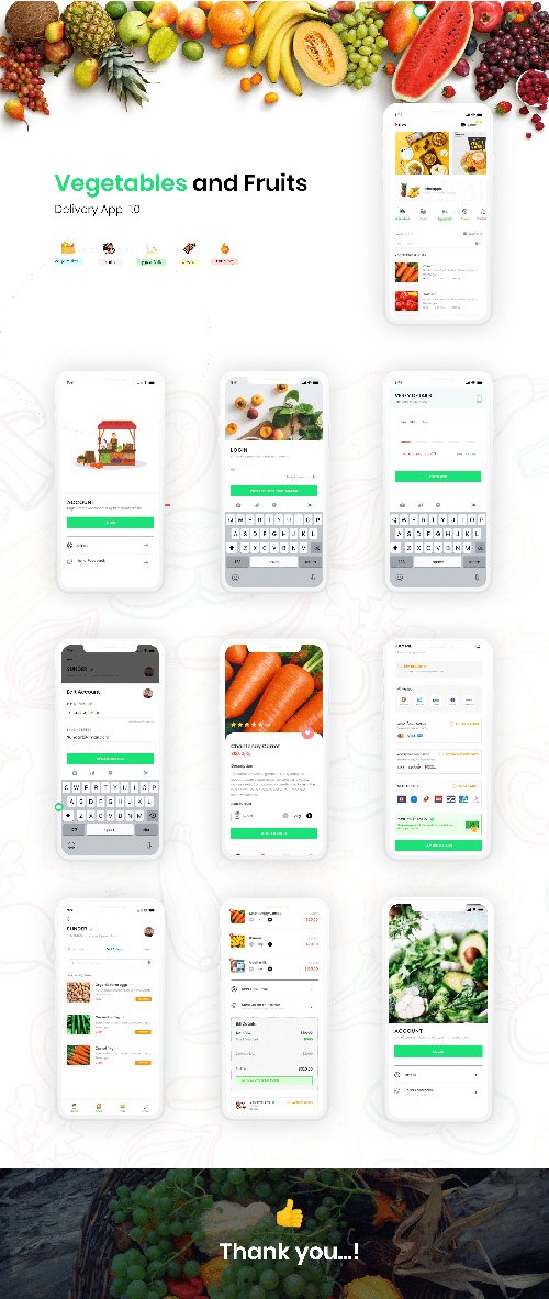 Adobe-XD Foods Ordering and Delivery App UI KIT
