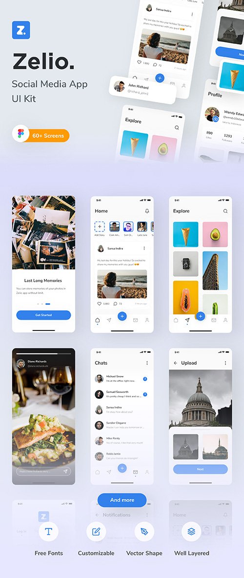 Zelio - Social Media App UI Kit
