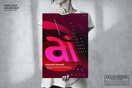 Ai Music Event Party - Big Poster Design PSD