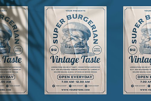 Vintage Burger Flyer PSD