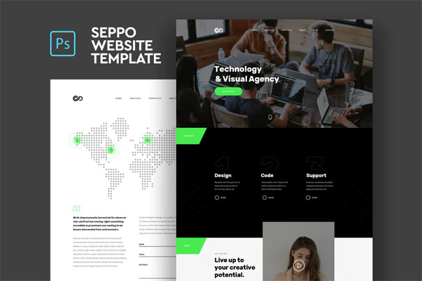 Seppo - Corporate One Page PSD Template