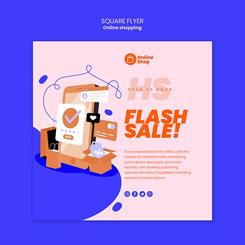 Square psd flyer online shopping