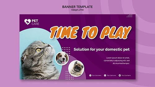 Adopt a pet banner psd template
