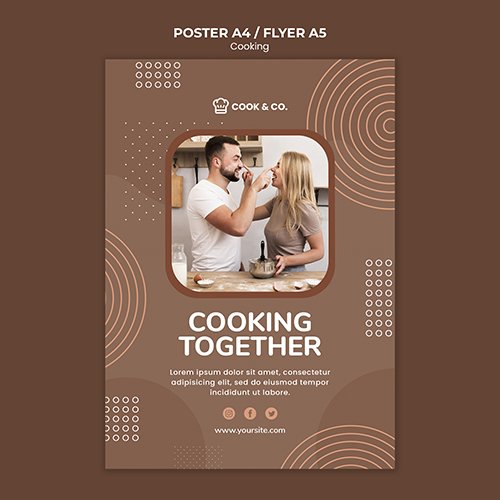 Cooking at home poster psd template