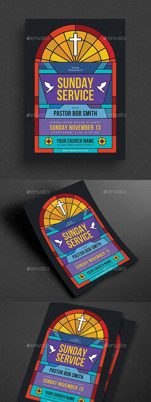 Sunday Service Church Event Flyer 23126526