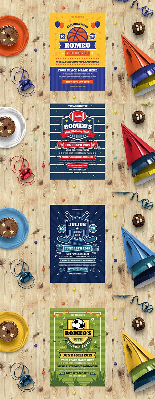 Football Birthday Flyers