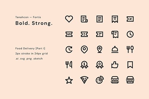 Food Delivery Icon Set