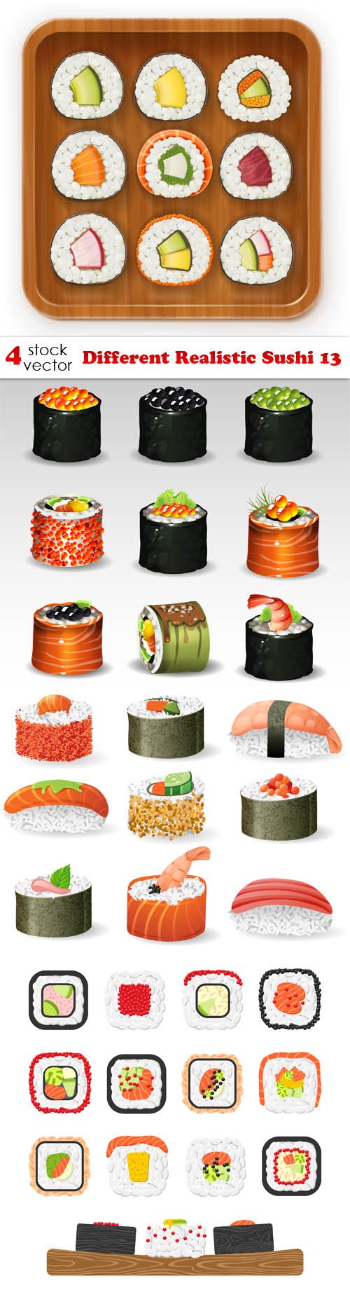 Vectors - Different Realistic Sushi 13