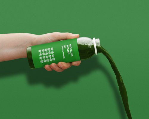 PSD Mock-Up - Juice Bottle in Hand