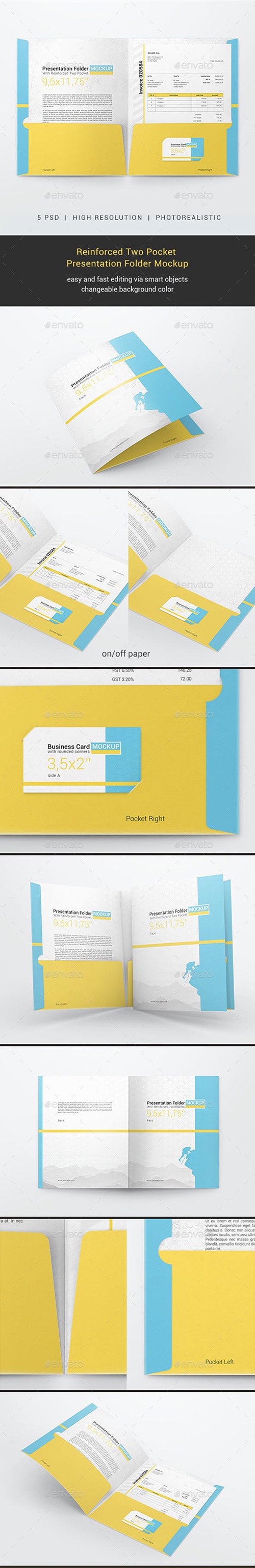 Reinforced Two Pocket Presentation Folder Mockup
