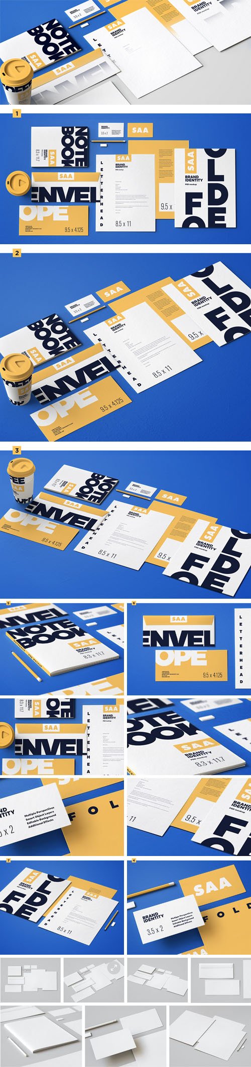 Full Brand Identity & Stationery PSD Mockups Bundle