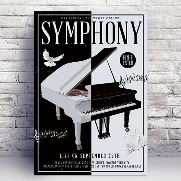 Symphony music - Premium flyer psd template