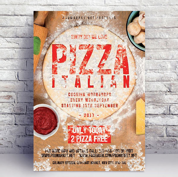 Pizza italian - Premium flyer psd template