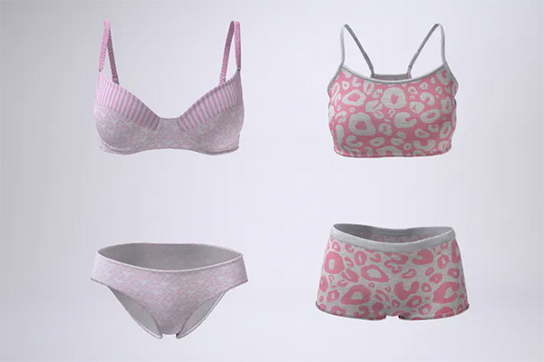 Bra and Panties or Sports Bra and Boxers Mock-Up